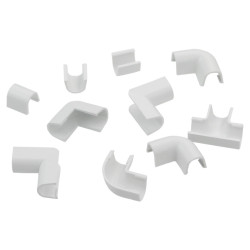 10szt Komplet złączek prostych i narożników blister Cablefix 2200 biały 5,5x5mm Inofix 3200-2