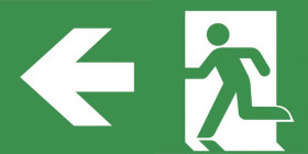 Napis Emergency Exit (wyjście awaryjne) EMERGI-LITE