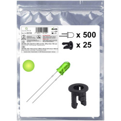 Quadrios 25O199 LED set Yellow-green Circular 3mm 700mcd 20mA 2.0V Wired