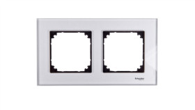 Merten M-Elegance Ramka Podwójna Szklana Diamentowy Srebrny Mtn4020-3260