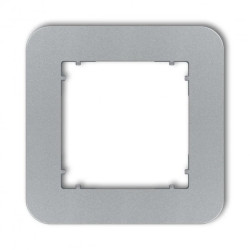 MINI Ramka uniwersalna pojedyncza zaokrąglona z tworzywa srebrny metalik 7MRTZ-1