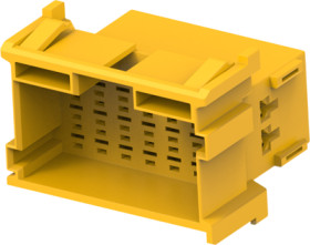 Plug, unequipped, 21 pole, straight, 3 rows, yellow, 1-967630-5
