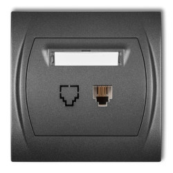 LOGO Gniazdo telefoniczne pojedyncze 1xRJ11, 4-stykowy grafitowy 11LGT-1