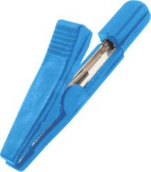 5001-BL Krokodylek izolowany, mini, gniazdo 2mm, niebieski, ELECTRO-PJP, 5001BL, WYPRZEDAŻ