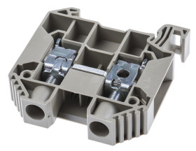 Blok zacisków przelotowych RS PRO poziomy: Pojedynczy 16 → 4AWGŚruba 101 (IEC) A, 85 (CSA) A, 85 (UL) A 1 kV