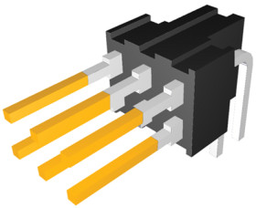 Złącze szpilkowe 6-pinowe AMPMODU MOD II raster: 2.54 mm Kąt prosty 2-rzędowe TE Connectivity Otwór przelotowy 750 V Bez