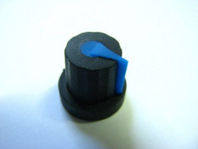 Gałka 1001 CZARNA WSKAŹNIK NIEBIESKI 0Ś 6MM