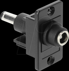 91120 Panel Mount DC 5.5 x 2.5 mm female to DC 5.5 x 2.1 mm male black