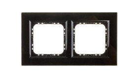 Sonata Ramka Podwójna Czarne Szkło / Czarna R-2Rgc/32/25