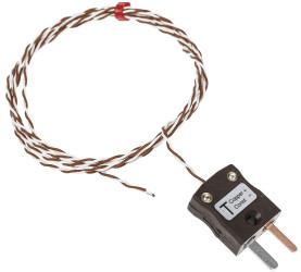 Termopara z odsłoniętym złączem T średnica 1/0.2mm długość 1m -75°C do +260°C Wtyk miniaturowy RS PRO