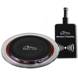 Bezprzewodowa ładowarka indukcyjna QI Media-Tech MT6271 + odbiornik QI ze złączem micro USB