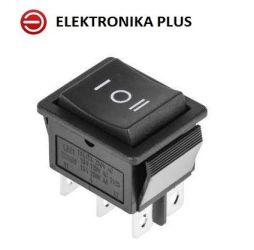 PRZEŁĄCZNIK 250V 6A CZARNY ON-OFF-ON 3 POZYCJE KCD1