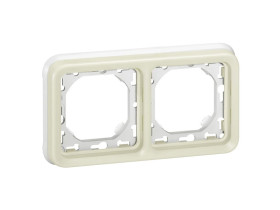 PLEXO IP55 Uchwyt podwójny poziomy do instalacji podtynkowej biały/ ecru 069694 LEGRAND