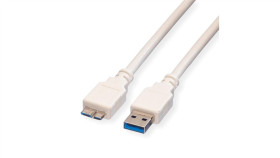 Kabel Value Usb 3.2 Gen 1, Typ, A M - Micro B M, Biały, 0,15 M