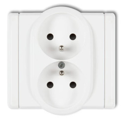 FLEXI Gniazdo podwójne z/u biały FGP-2zp