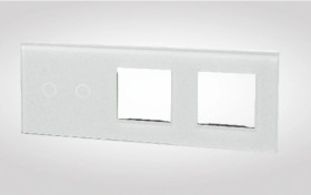 TouchMe Duży panel szklany, 1 x łącznik podwójny, 2 x ramka, biały TM702728728W