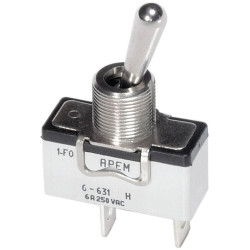 APEM 639NH/2 Toggle Switch, SPDT, On-Off-On 250V, 10A