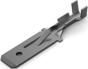 Uninsulated flat plug sleeve, 6.35 x 0.81 mm, 0.32 to 0.82 mm², AWG 22 to 18, brass, tin-plated, 927899-2