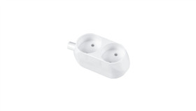 Gniazdo Przenośne Dwukrotne 16A 2P 250V Białe Gn-260