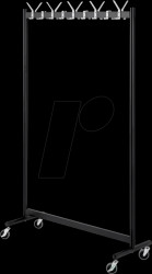 20593 Mobile clothes rail 20593 black metal 18 hooks 103.0 x 174.0 cm