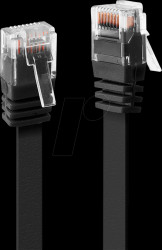 47523 3 m flat cable U/UTP, Cat.6, black