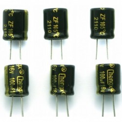 6X Kondensator elektrolityczny 16V 100uF 6.3x7