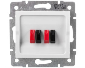 LOGI Gniazdo głośnikowe podwójne Biały 25115