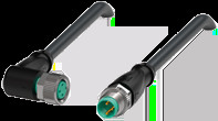 Sensor actuator cable, M8 cable socket, angled, A to M8 cable plug, straight, A, 3 pole, 1 m, PUR, black, 3 A, 224653