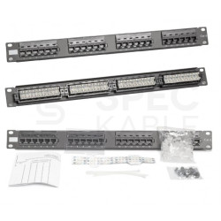 Patch panel RACK 19" kat.6 24p UTP 1U czarny ATEL