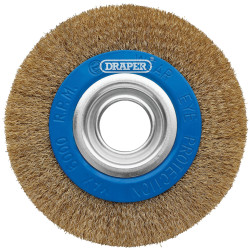 Draper 08066 Brassed Steel Bench Grinder Wire Wheel Brush, 150 x 31.75mm