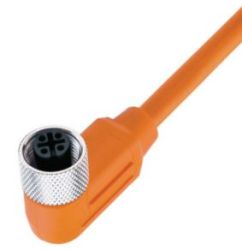 RKWTS 4-182/25 M og, PVC 4x0,34mm2 + ekran podłączony do nakrętki, pomarańczowy, z gniazdem kątowym M12x1, LUMBERG, 934703006, R