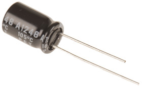 Kondensator 220μF 25V dc Radialny, Otwór przelotowy Rubycon roztaw: 3.5mm 8 (Dia.) x 11.5mm