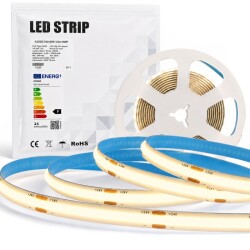 Taśma LED COB 24V ciepła biała 3000k 1050lm 320led 10W/m rolka 8mm x 5m