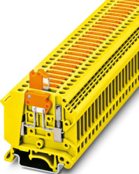 Knife disconnect terminal, screw connection, 0.2-6.0 mm², 2 pole, 16 A, 6 kV, yellow, 3048551