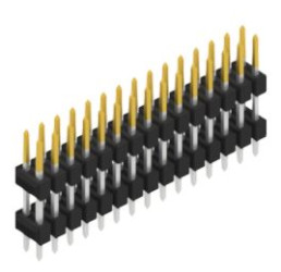 Pin header, 30 pole, pitch 2.54 mm, straight, black, 10068643