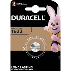 Duracell DL1632 Lithium Coin Cell Battery CR1632 3V - Pack of 1