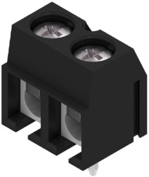 PCB terminal, 2 pole, pitch 5.08 mm, AWG 26-14, 24 A, screw connection, black, 1760510000