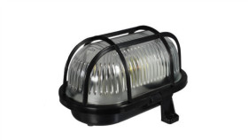 Oprawa Kanałowa Owal 60 E27 Z Siatką Plastik Ip44 Czarna D.3151C