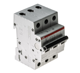 Wyłącznik nadprądowy MCB, Typ C, 3-biegunowy, 6A, 440V, na szynę DIN, ABB SH203-C6, SH200