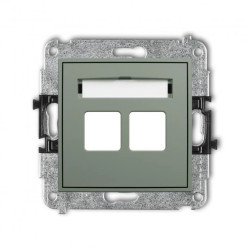 MINI Mechanizm gniazda multimedialnego podwójnego bez modułu (standard Keystone) szałwiowy 61MGM-2P