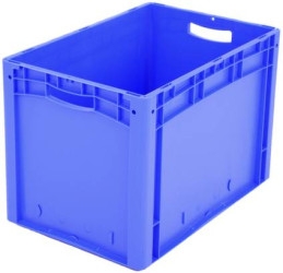 Pojemnik na sztaplowania, 85 l Hxdł. X szer. 420x600x400mm, PP, ściany/podłoga, niebieski