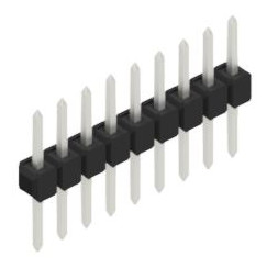 Pin header, 9 pole, pitch 2.54 mm, straight, black, 10046243