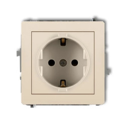 DECO Gniazdo pojedyncze z/u SCHUKO beżowy 1DGP-1sp