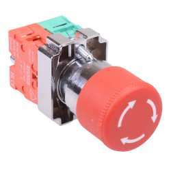 Techna PtecMetMushT30 30mm Emergency Stop Button Switch Metal 10A 1NO-1NC