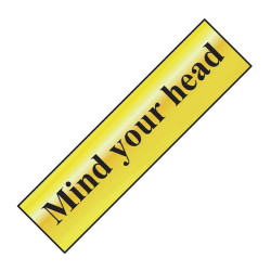 Scan 6030 Mind Your Head - Polished Brass Effect 200 x 50mm