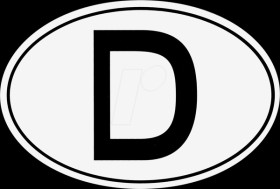 KFZ - D sign, 170 x 115 mm, self-adhesive