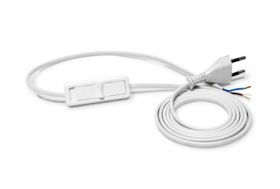 Wtyk AC z przewodem 1.9m i wyłącznikiem biały