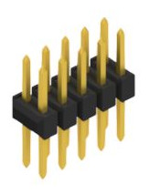 Pin header, 10 pole, pitch 2.54 mm, straight, black, 10053366