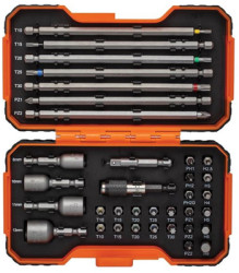 Bit kit, different sizes, Phillips/Pozidriv/hexagon/TORX, 59/S35BC