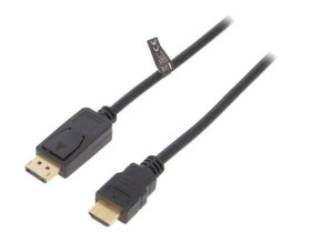 CV0127 Kabel DisplayPort 1.2 DisplayPort wtyk,HDMI wtyk 2m czarny